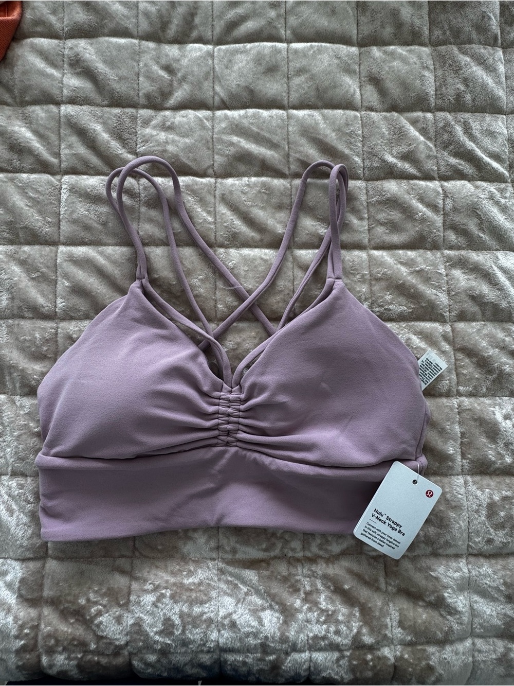 lululemon athletica Light Mauve Ruched Strappy Sports Bra